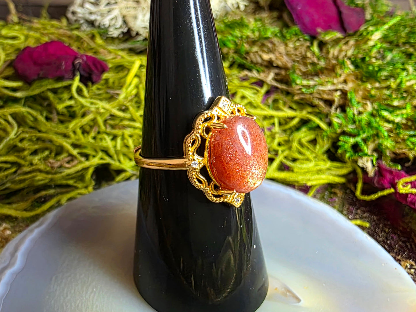 Golden Sunstone Fancy Ring