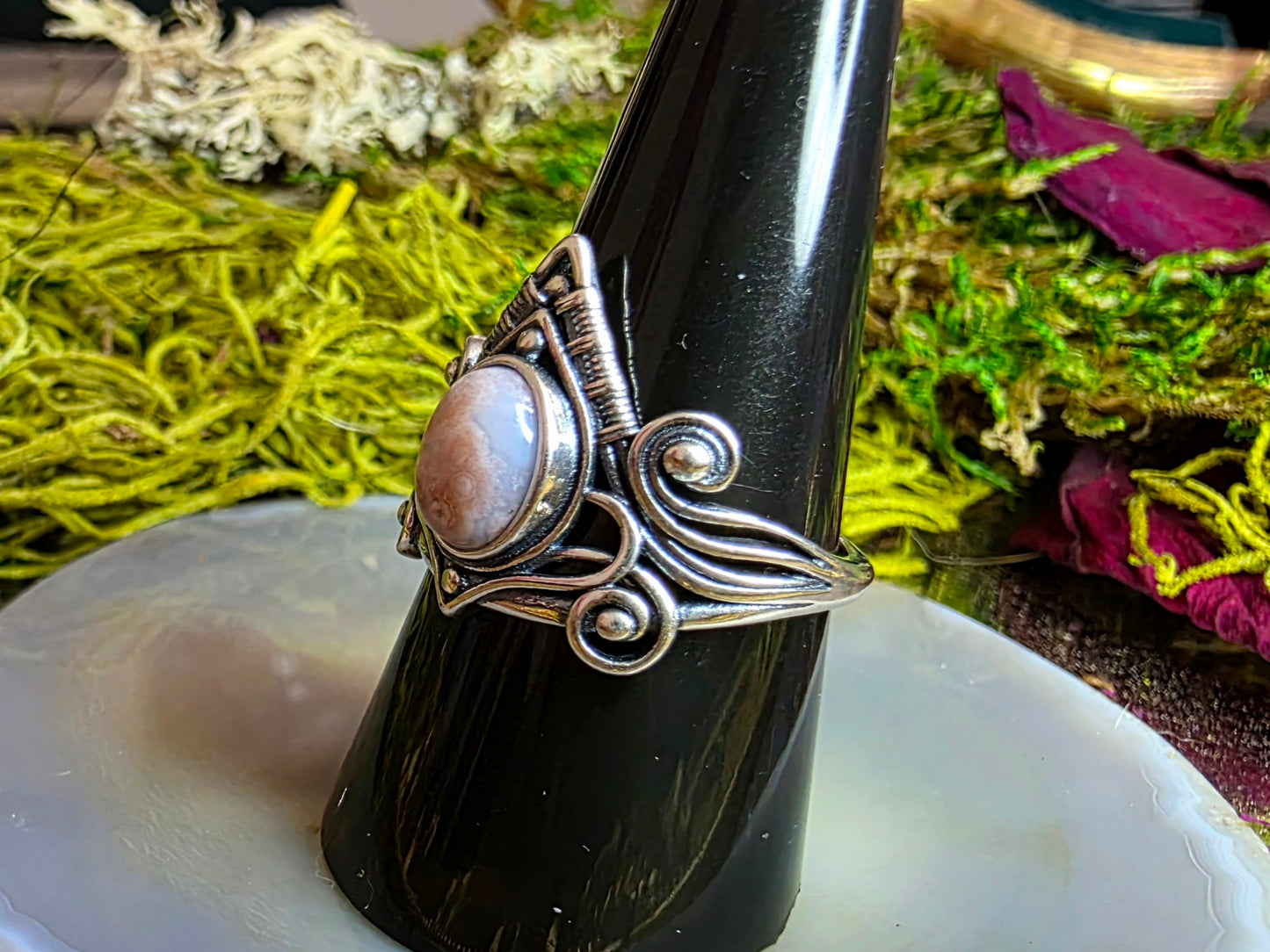 Orbicular Sea Jasper Wrap Ring A