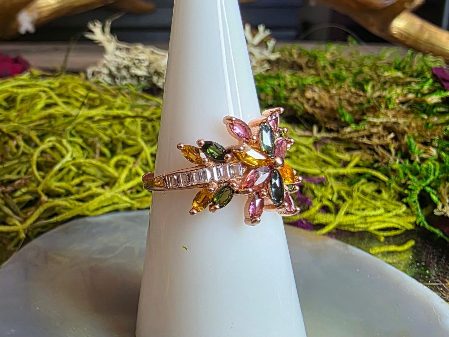 Multicolor Tourmaline Rose Gold Ring