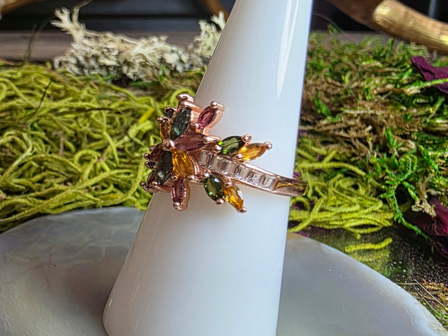 Multicolor Tourmaline Rose Gold Ring
