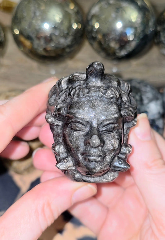 Silver Obsidian Medusa