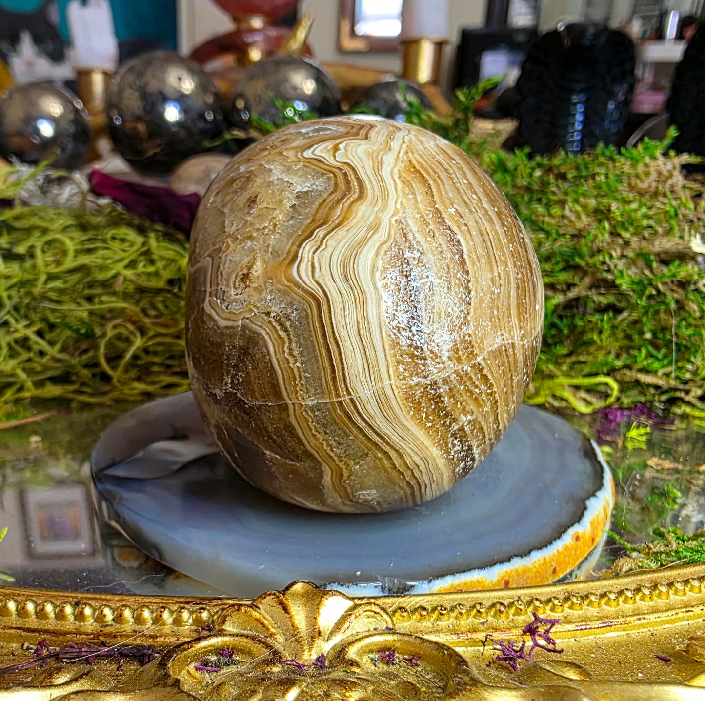Chocolate Calcite Skull A