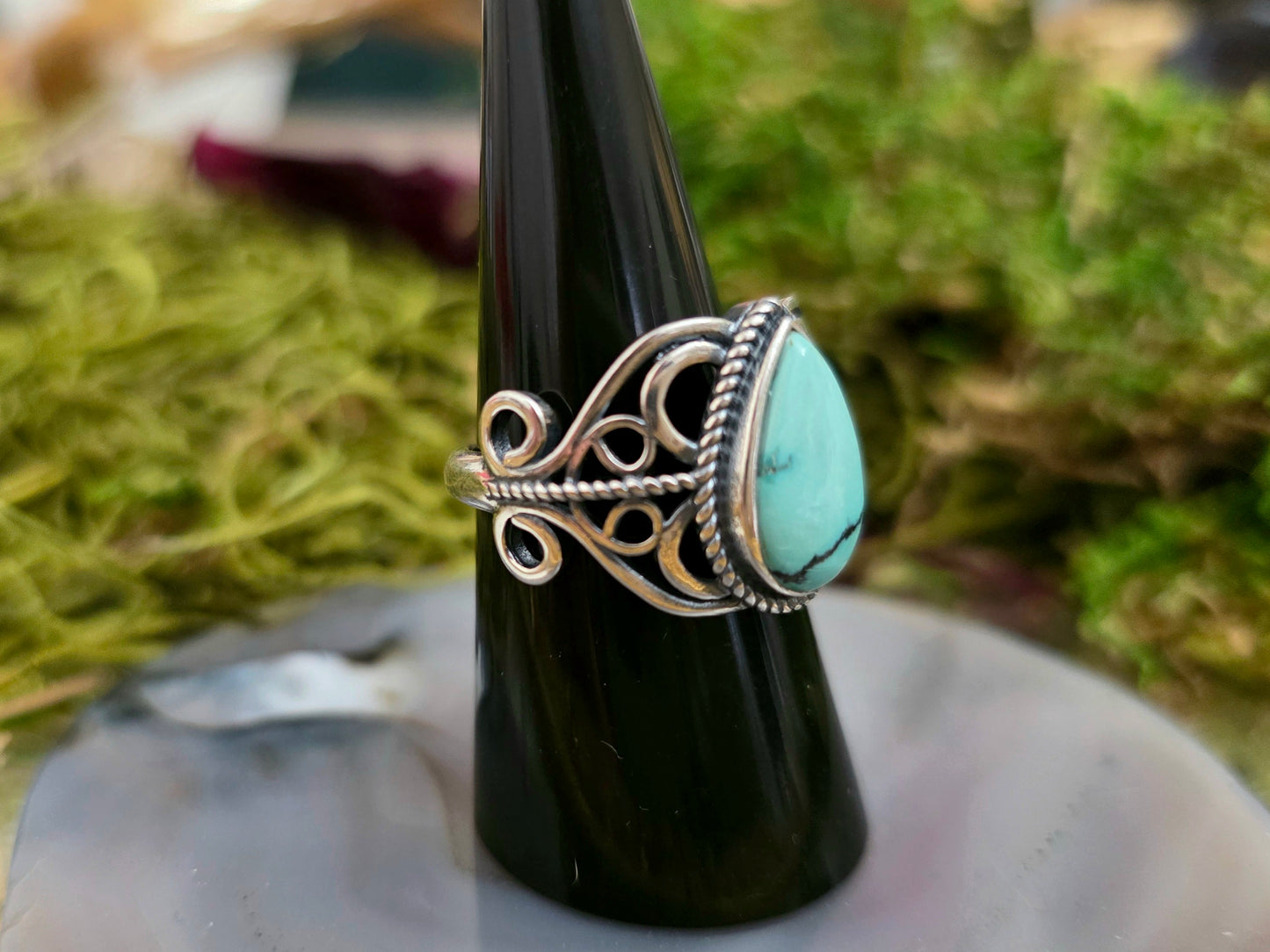 Turquoise Teardrop Ring A