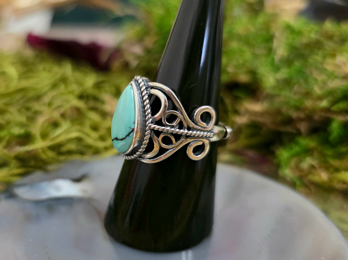 Turquoise Teardrop Ring A