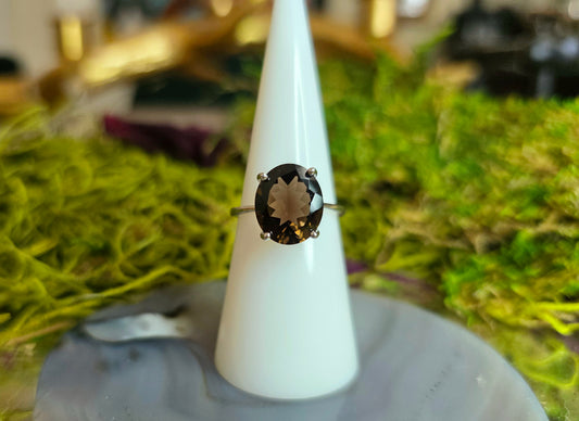 Smokey Quartz Oval Ring