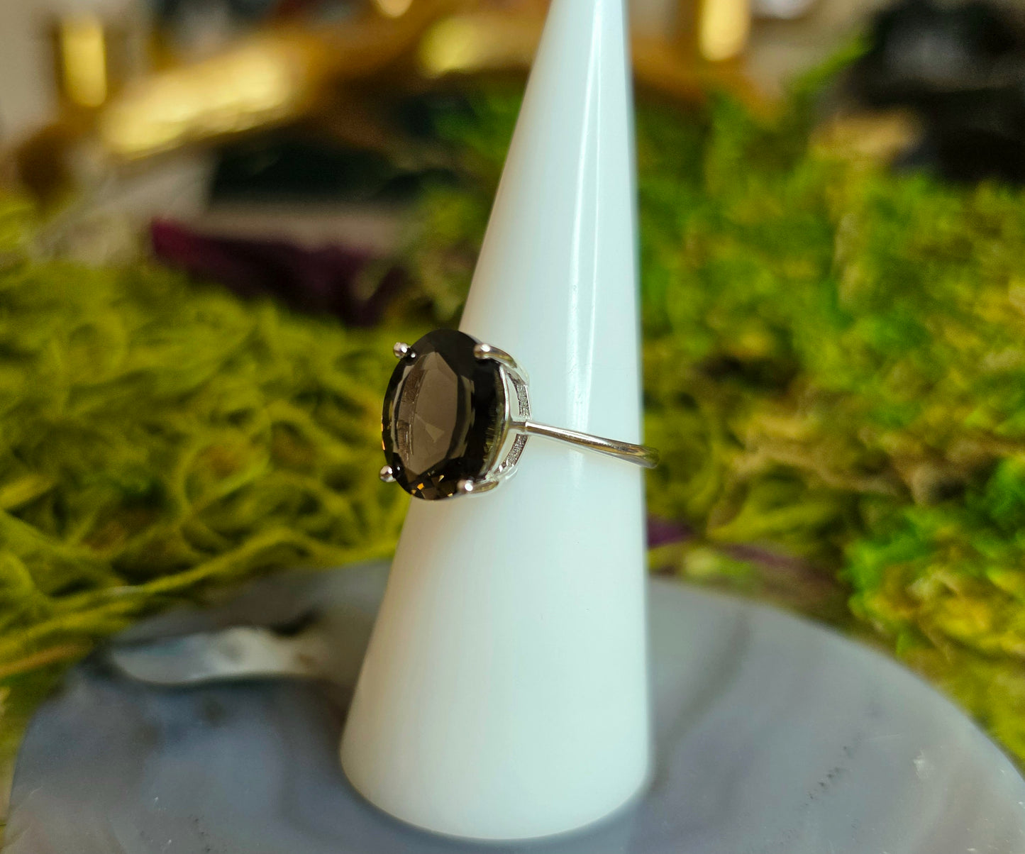Smokey Quartz Oval Ring