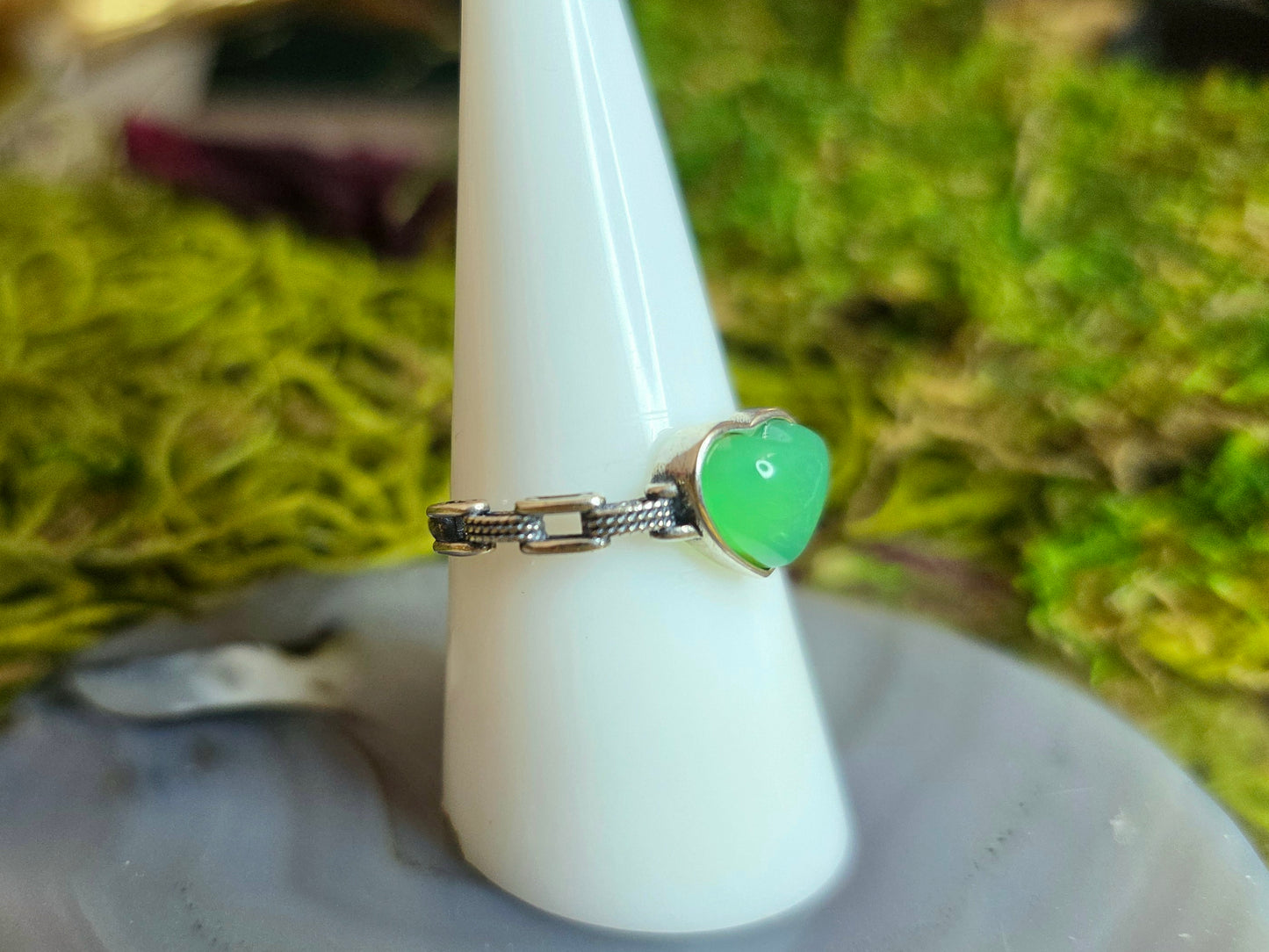 Chrysoprase Heart Ring