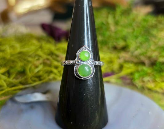 Green Jadeite Gourd Ring