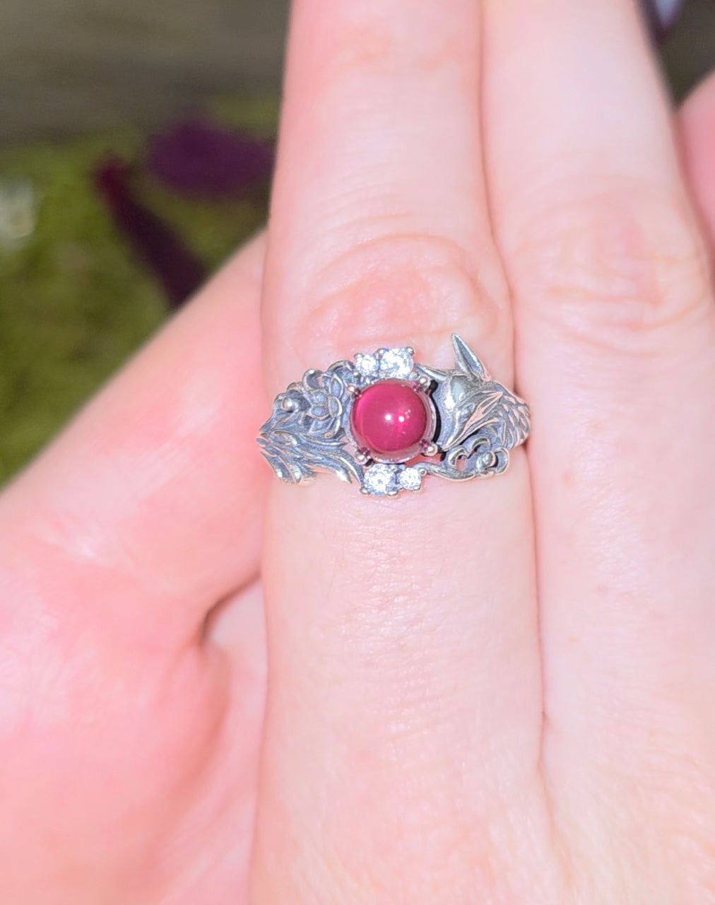 Pink Tourmaline Fox Ring