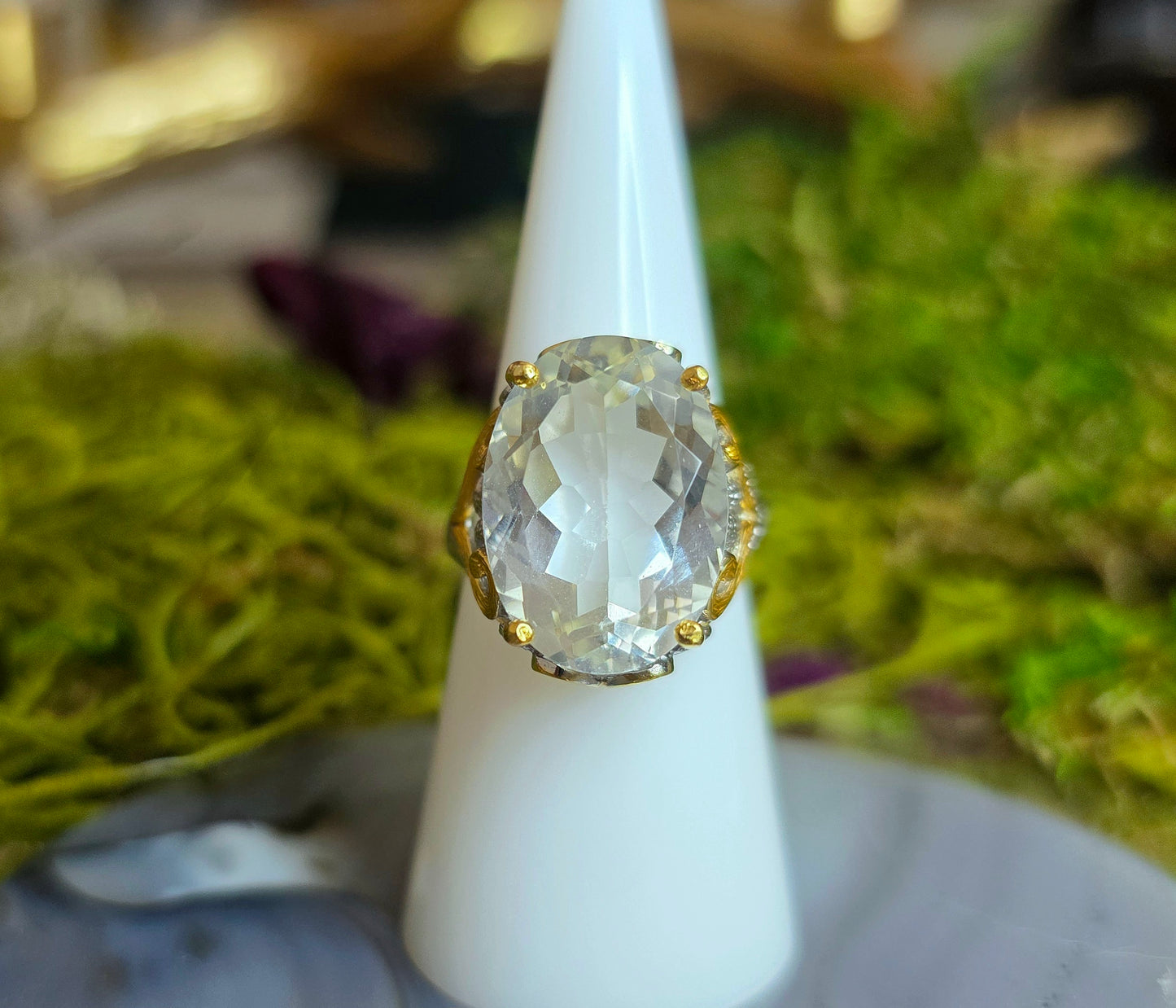 Faceted Clear Quartz Ring