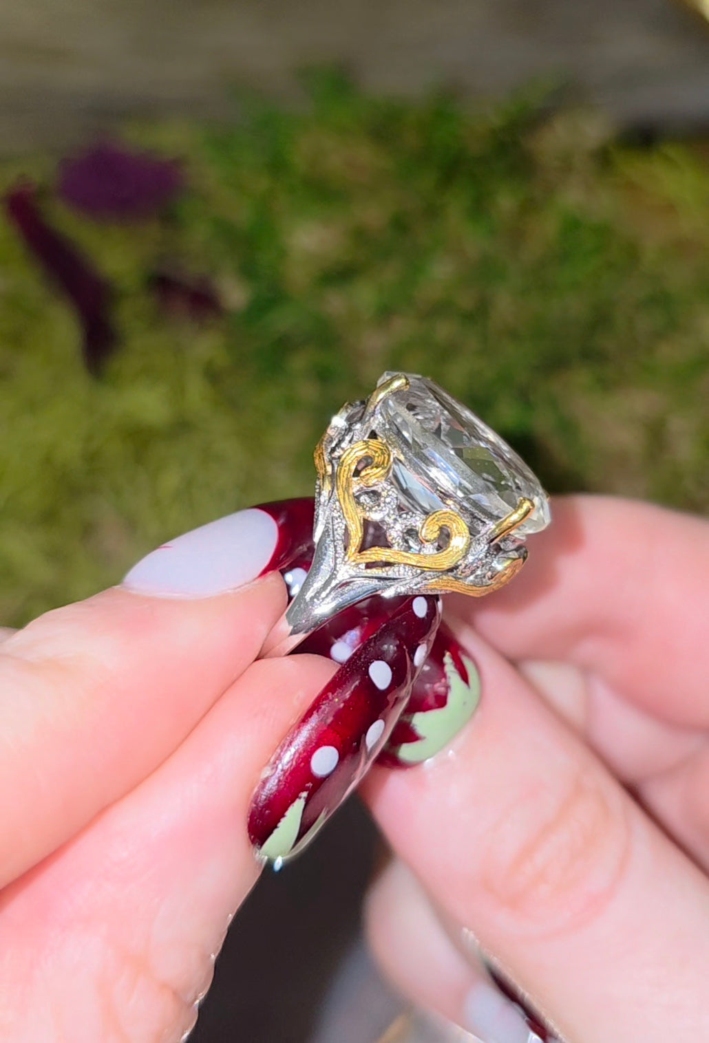 Faceted Clear Quartz Ring