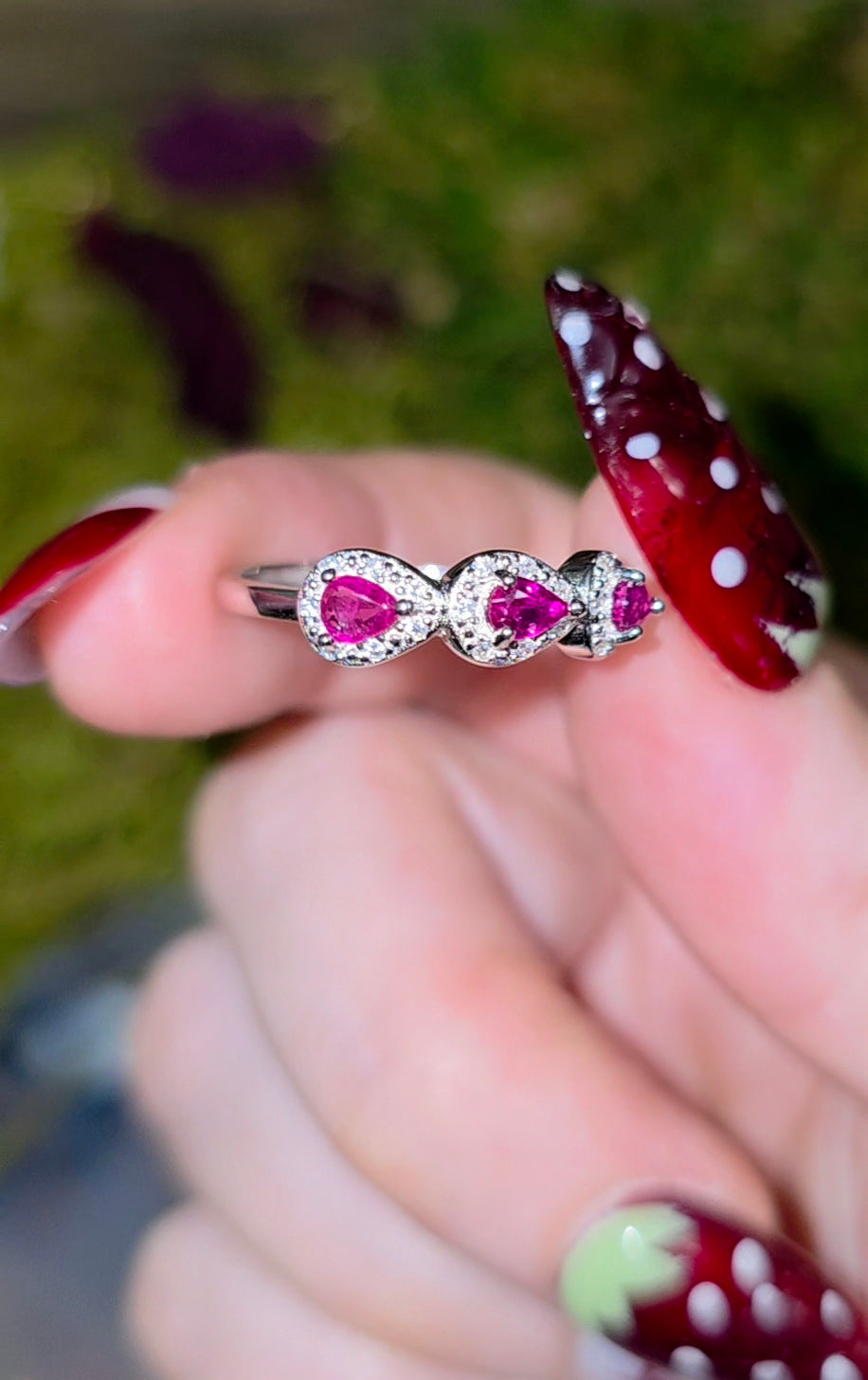 3 Stone Ruby Ring