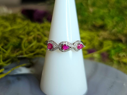 3 Stone Ruby Ring