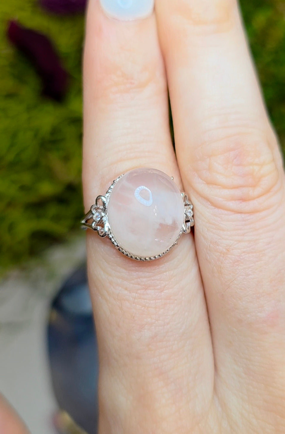 Pure White Garden Quartz Ring
