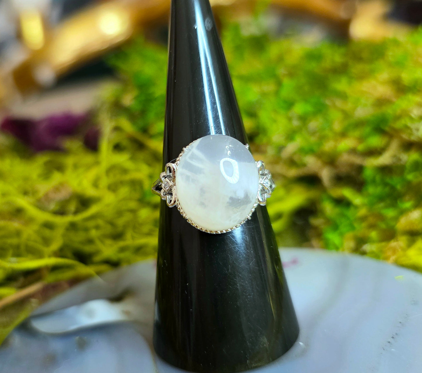 Pure White Garden Quartz Ring