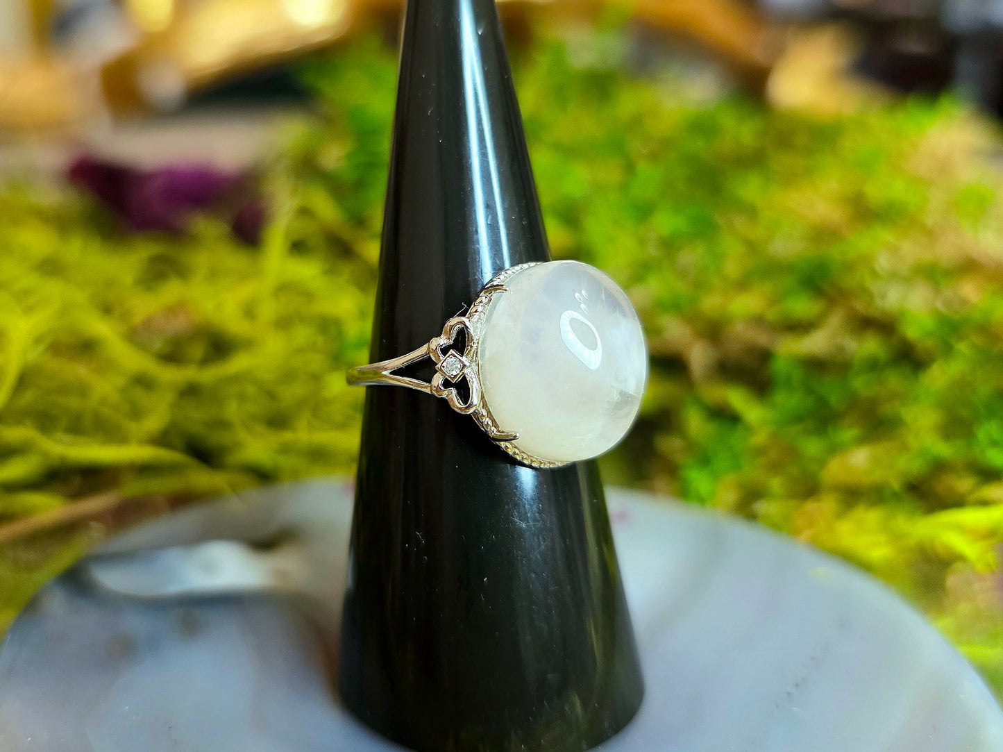 Pure White Garden Quartz Ring