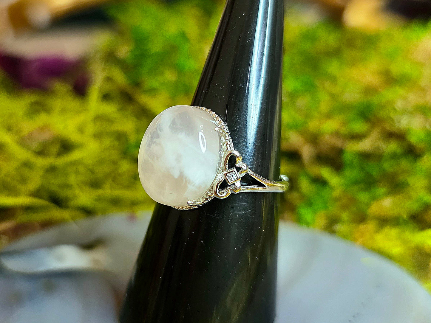 Pure White Garden Quartz Ring