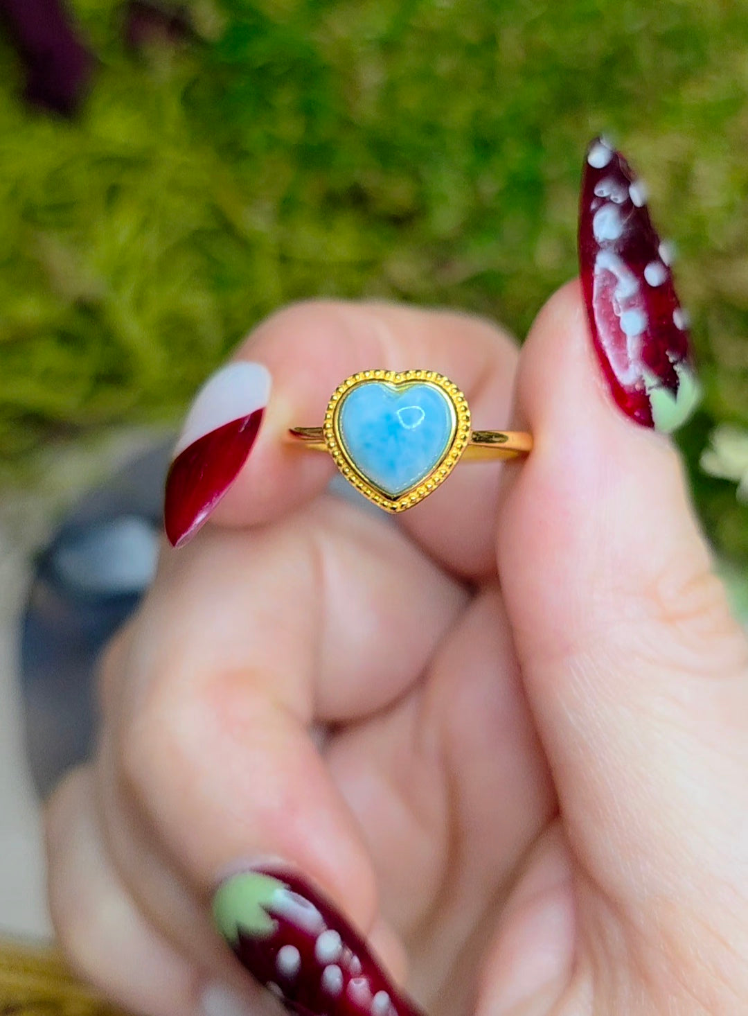 Larimar Heart Ring