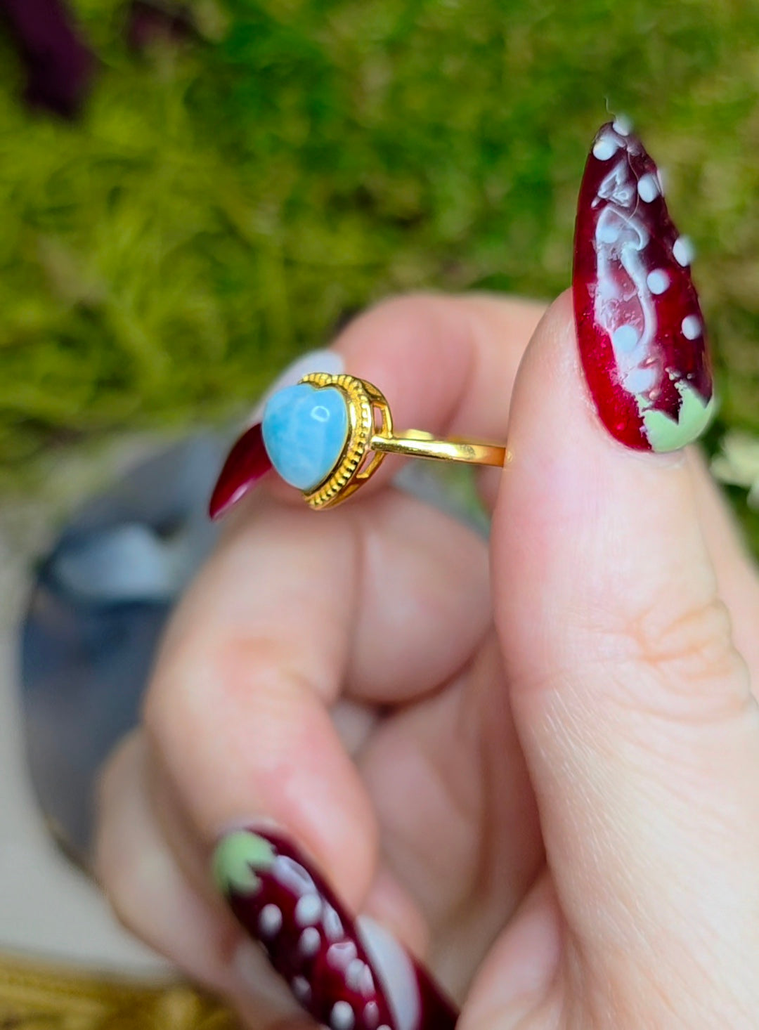 Larimar Heart Ring