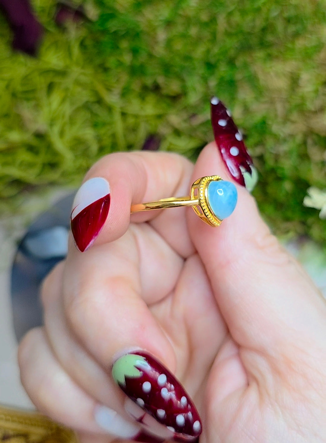 Larimar Heart Ring