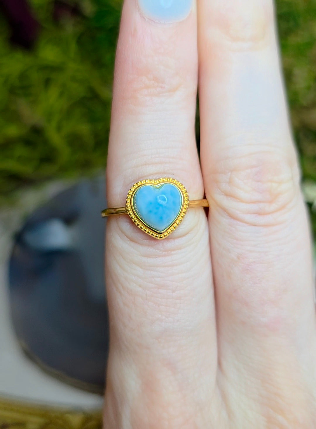 Larimar Heart Ring