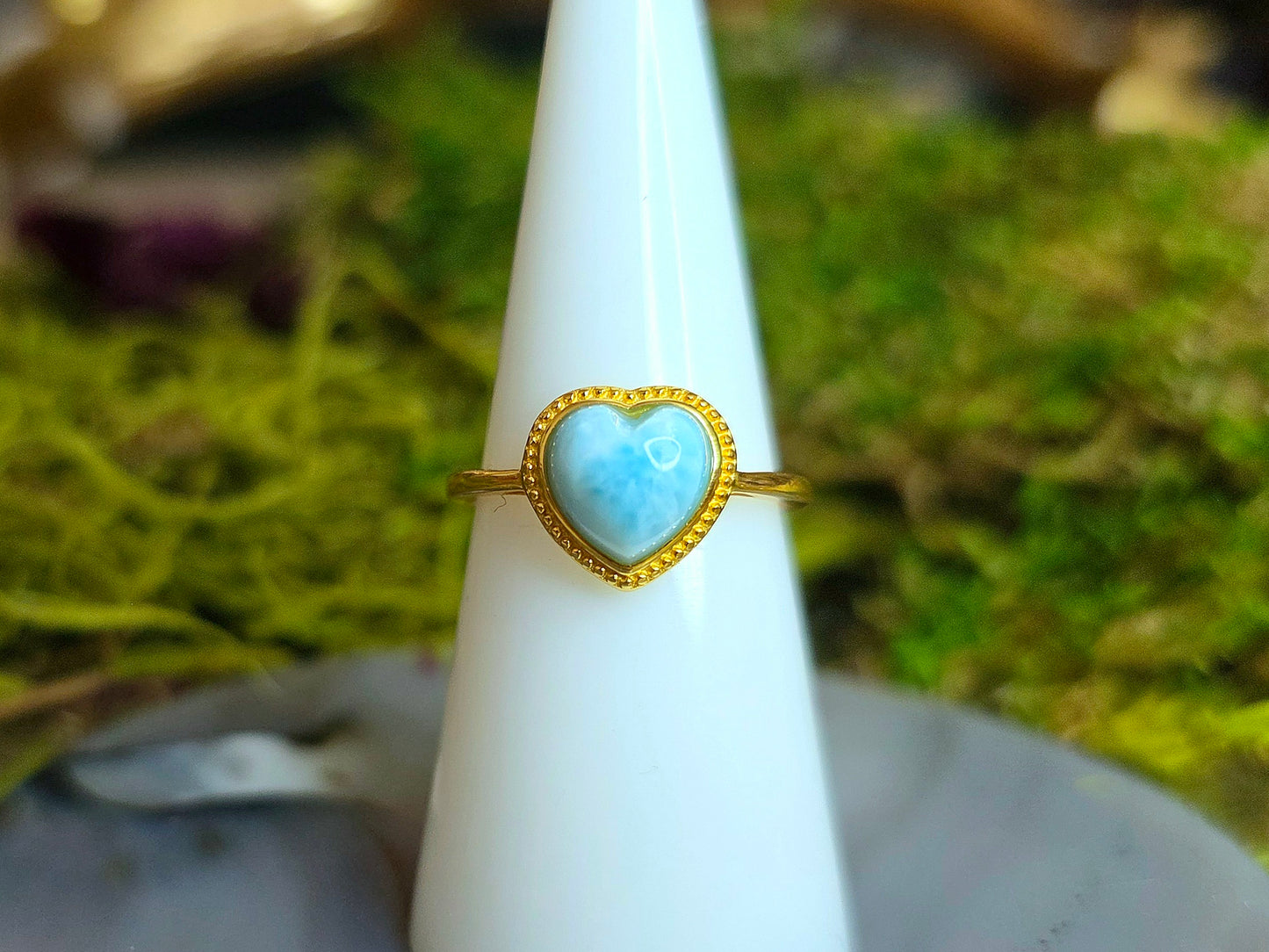 Larimar Heart Ring