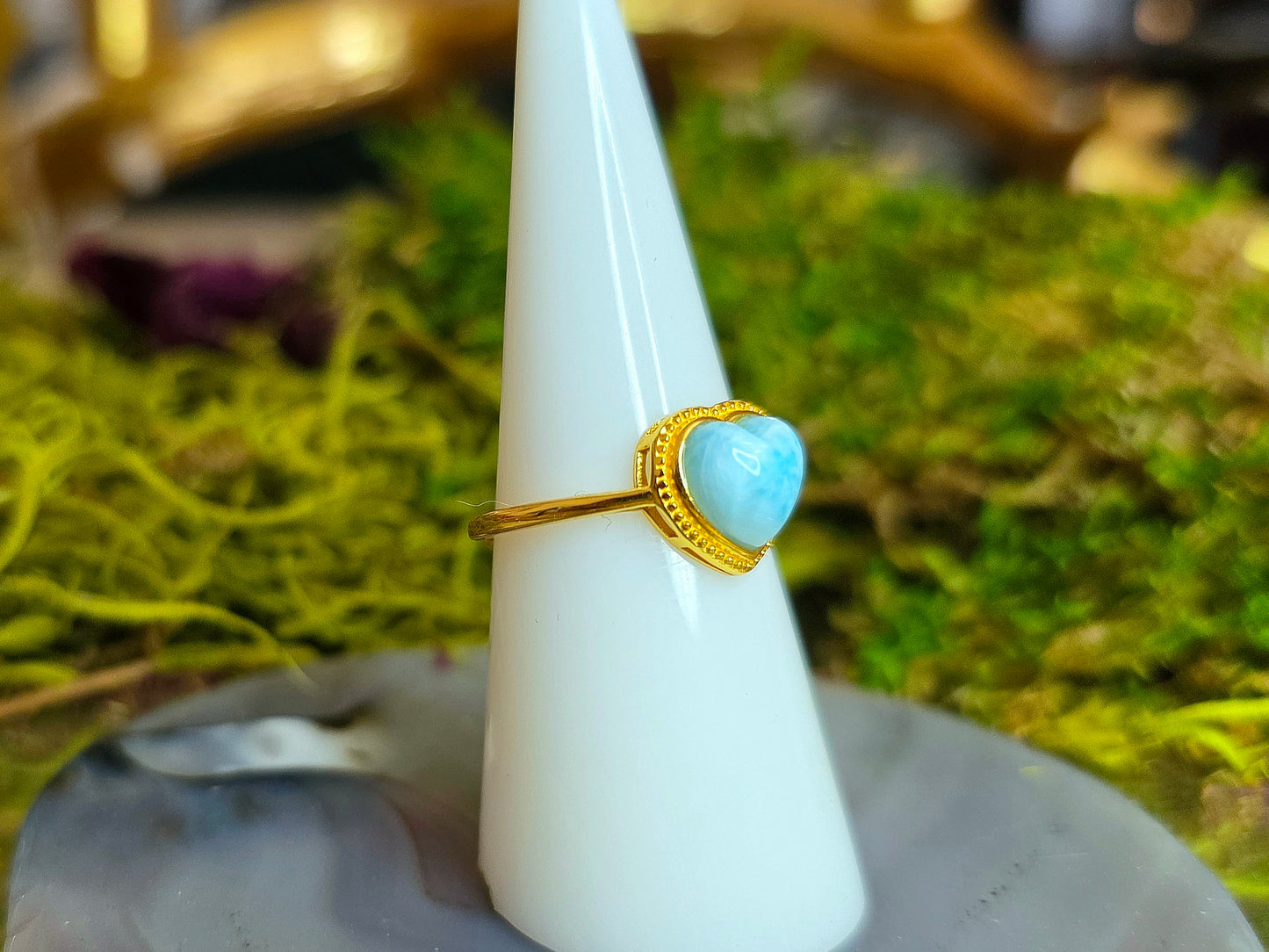 Larimar Heart Ring