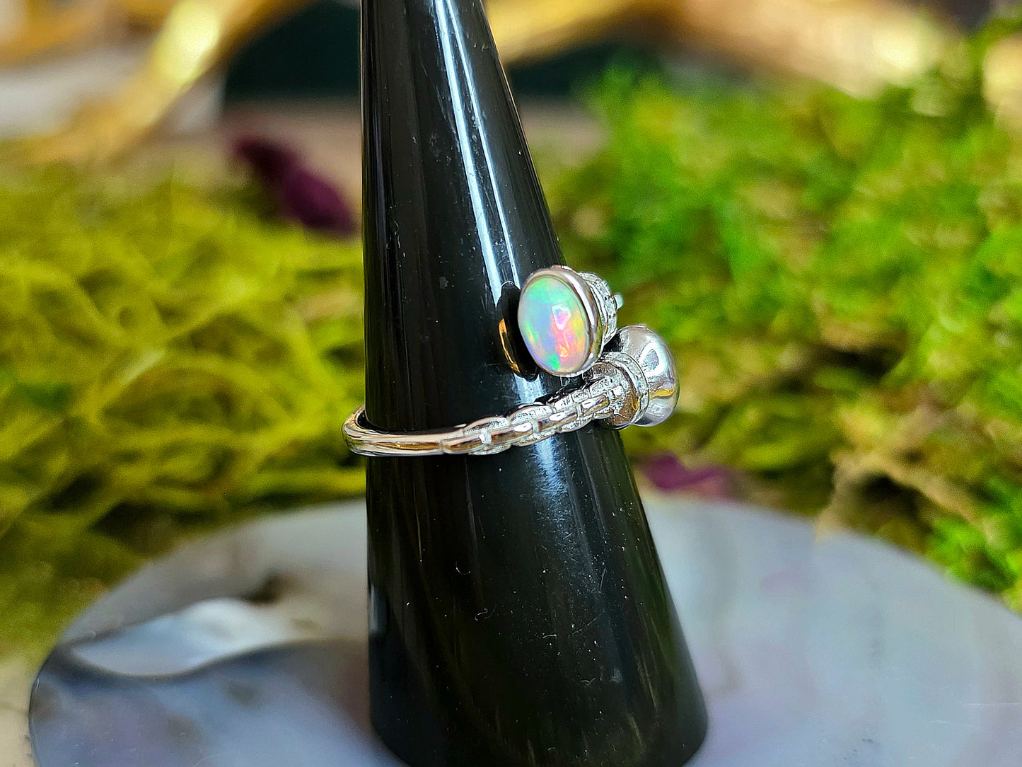 Double Opal Wrap Ring