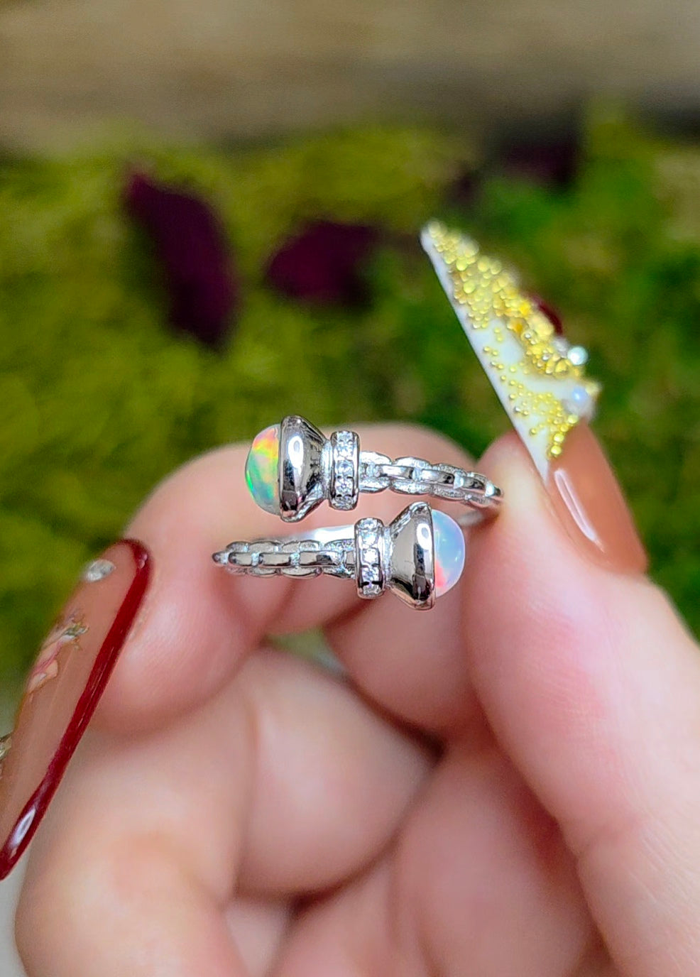 Double Opal Wrap Ring