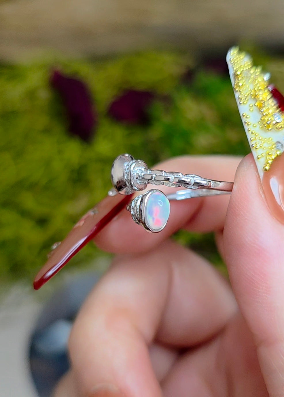Double Opal Wrap Ring