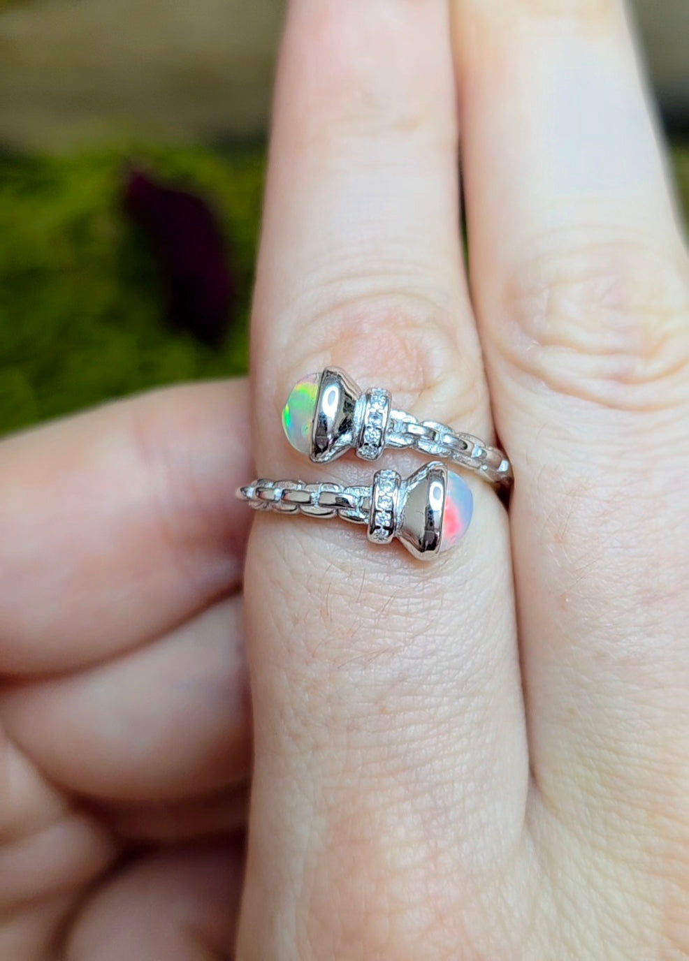 Double Opal Wrap Ring