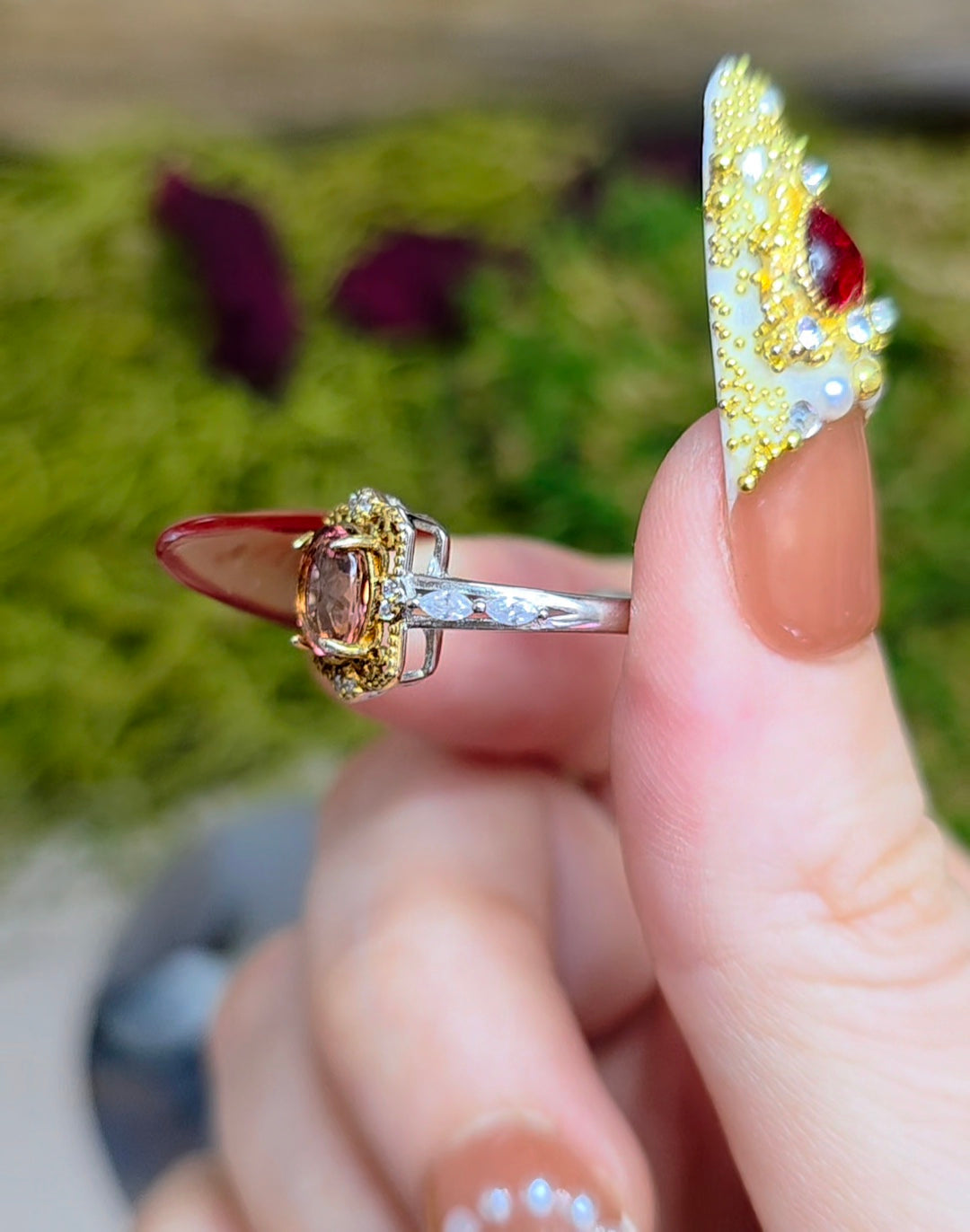 Pink Tourmaline Princess Ring