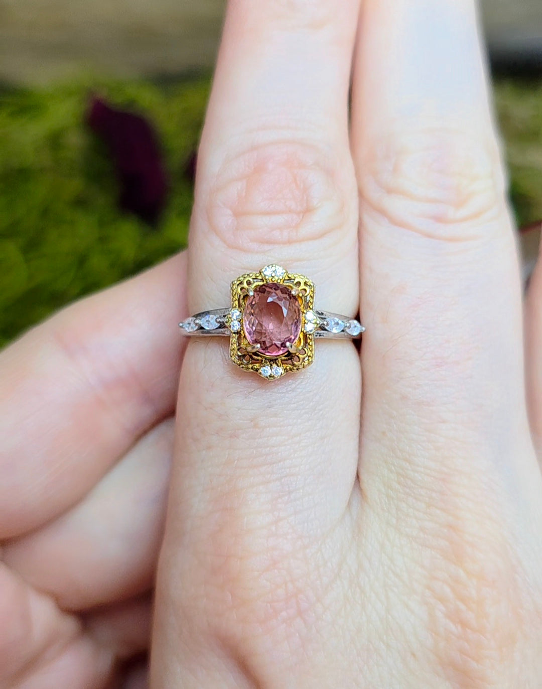 Pink Tourmaline Princess Ring