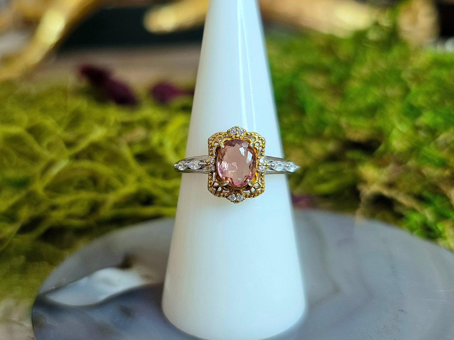 Pink Tourmaline Princess Ring