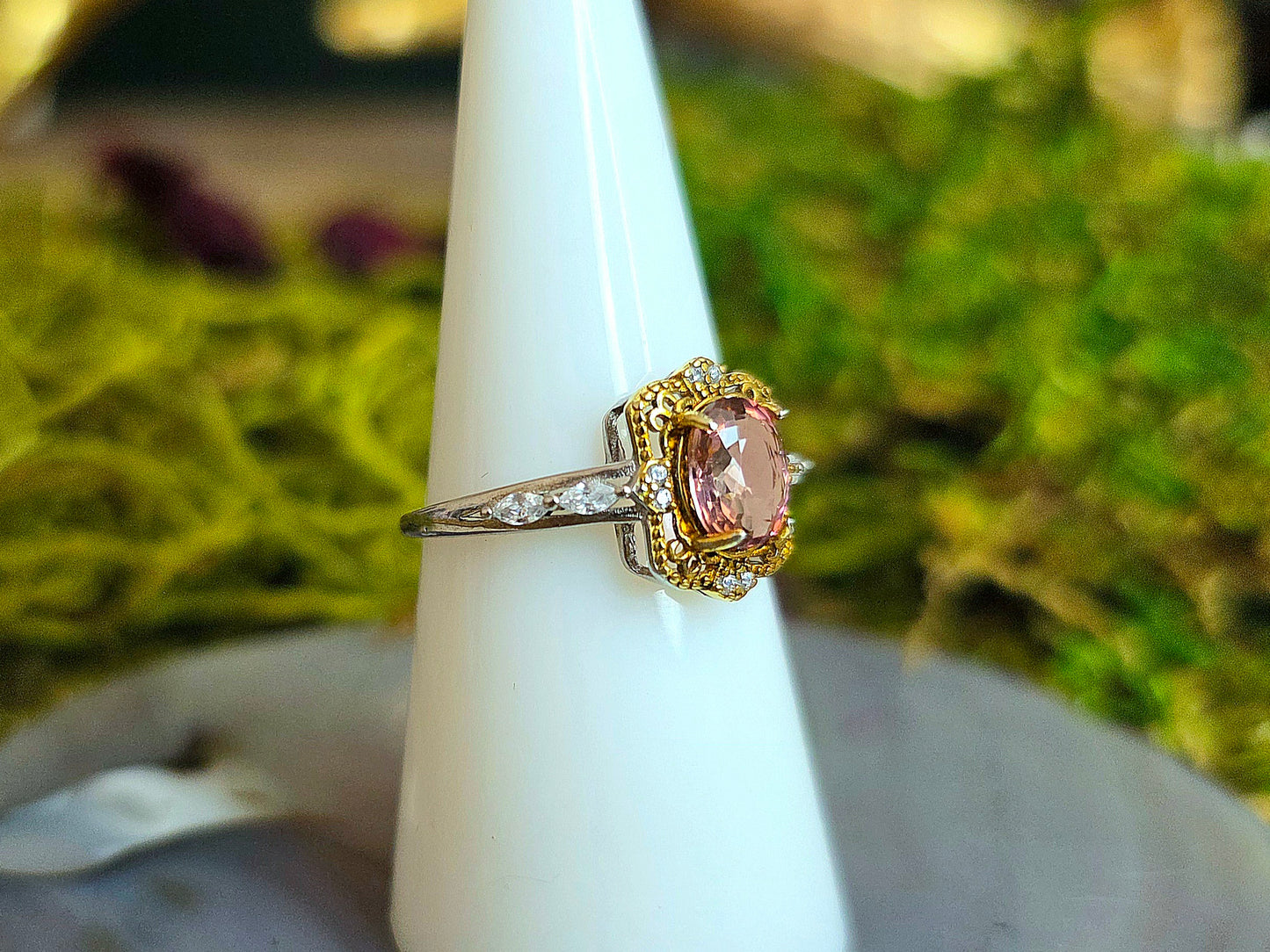 Pink Tourmaline Princess Ring