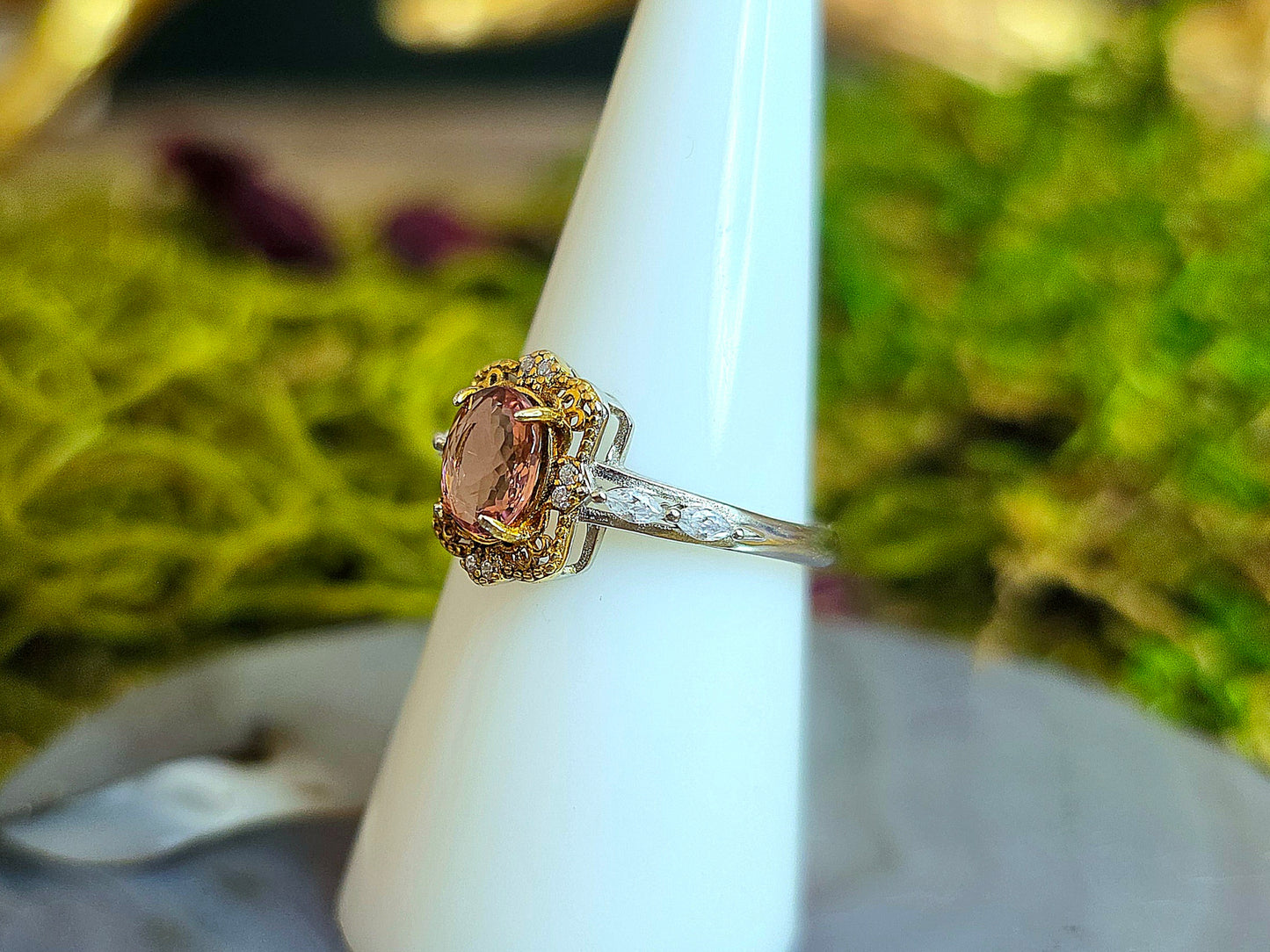 Pink Tourmaline Princess Ring