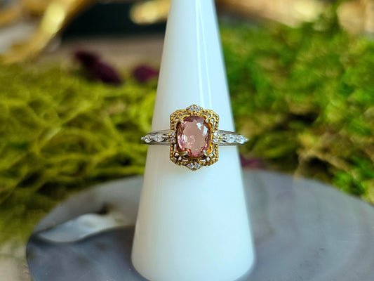 Pink Tourmaline Princess Ring