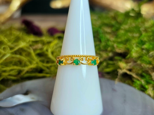 Emerald Triplet Ring