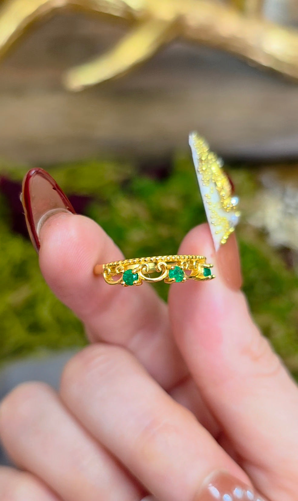 Emerald Triplet Ring
