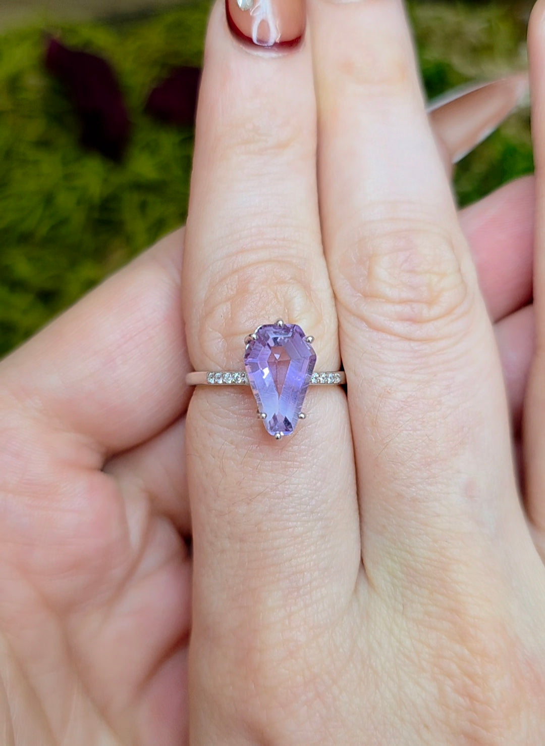 Amethyst Coffin Ring A
