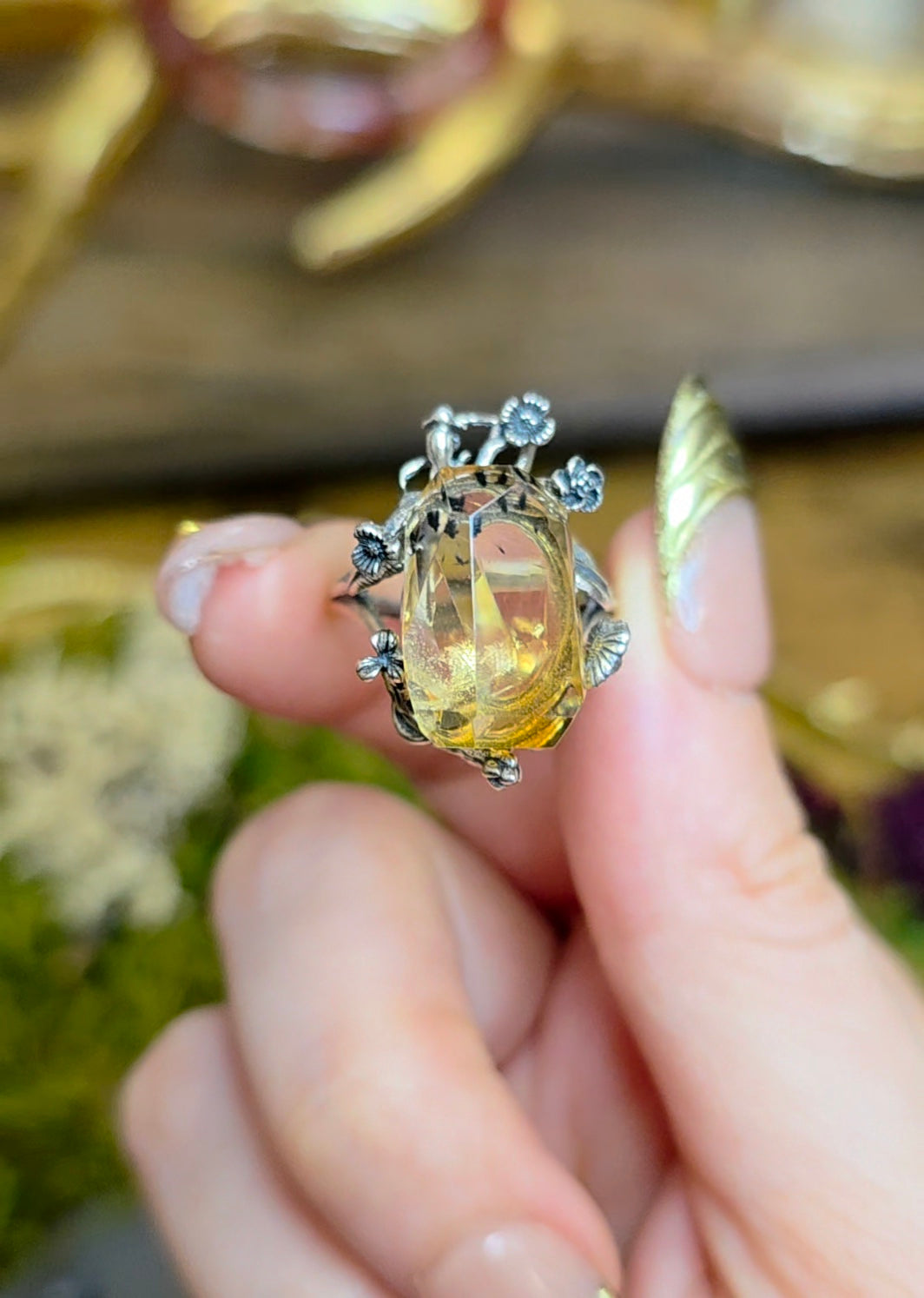 Citrine with Hollandite Ring B