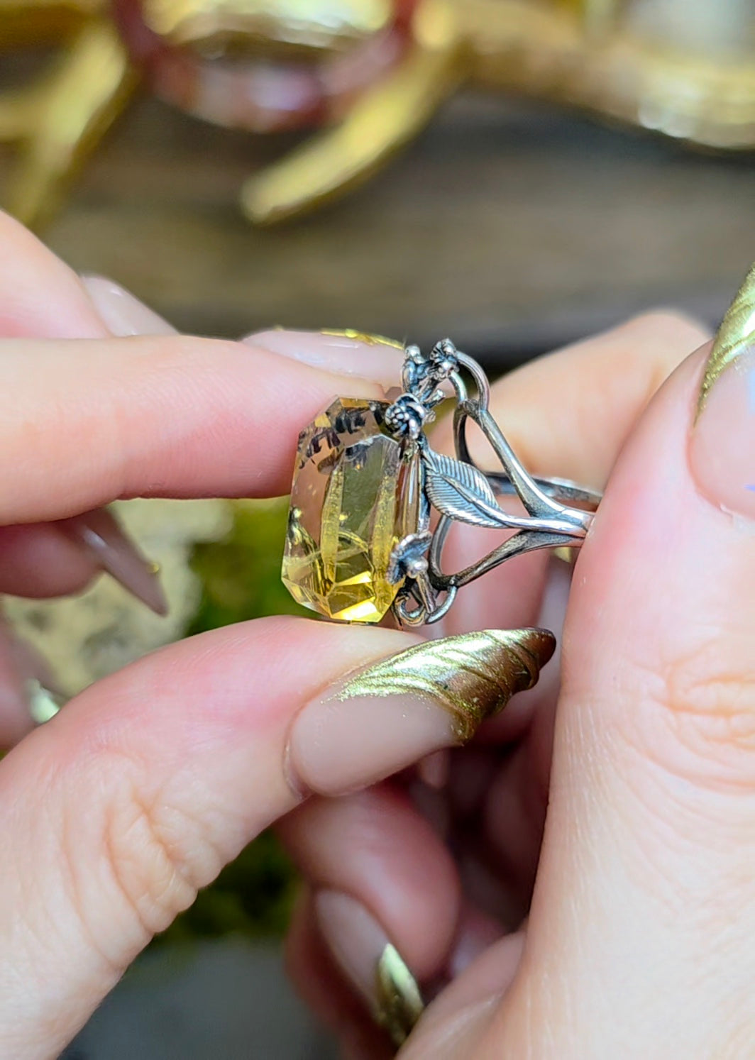 Citrine with Hollandite Ring B