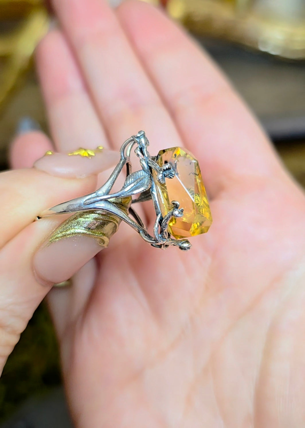 Citrine with Hollandite Ring B