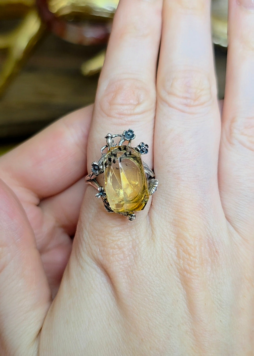Citrine with Hollandite Ring B
