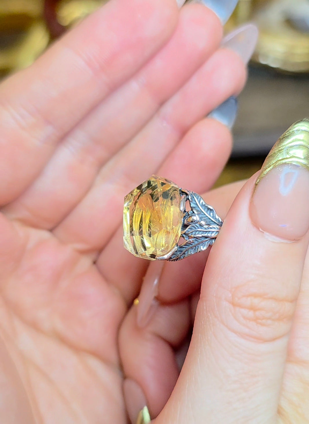 Citrine with Hollandite Ring C