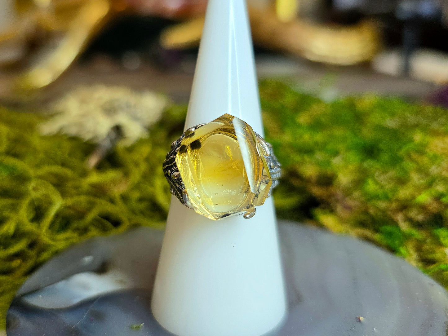 Citrine with Hollandite Ring C