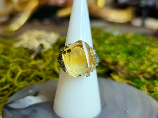 Citrine with Hollandite Ring C