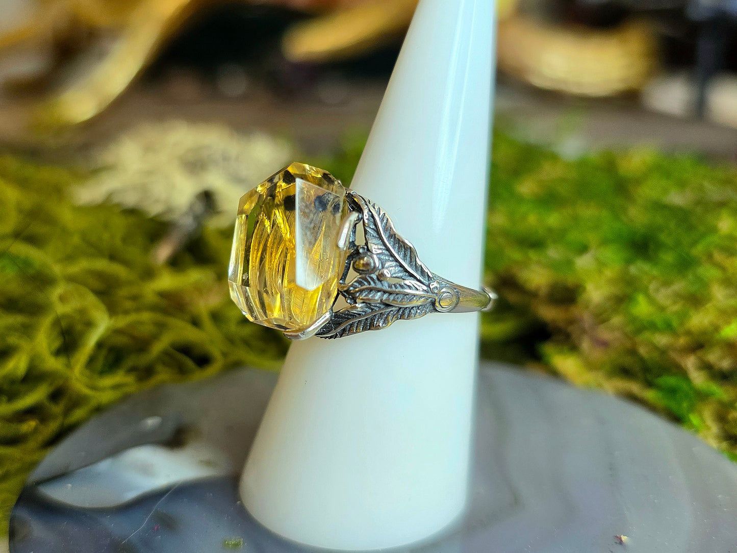 Citrine with Hollandite Ring C