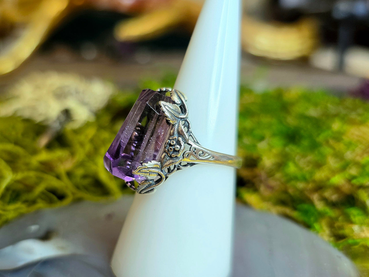 Hollandite in Amethyst Ring A