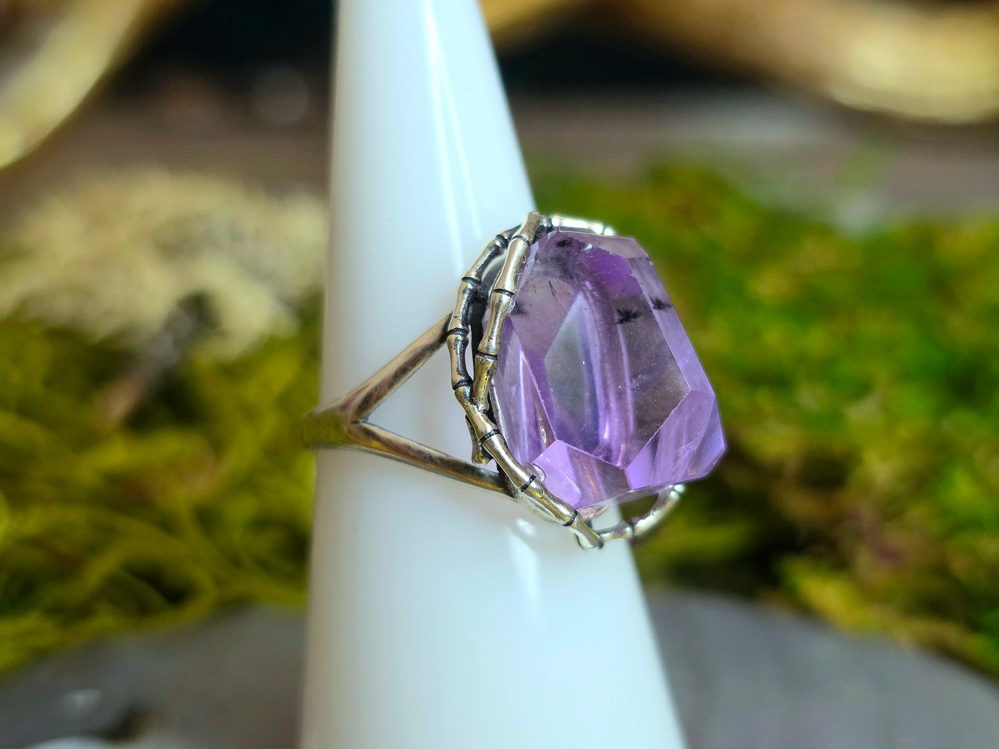 Hollandite in Amethyst Ring B